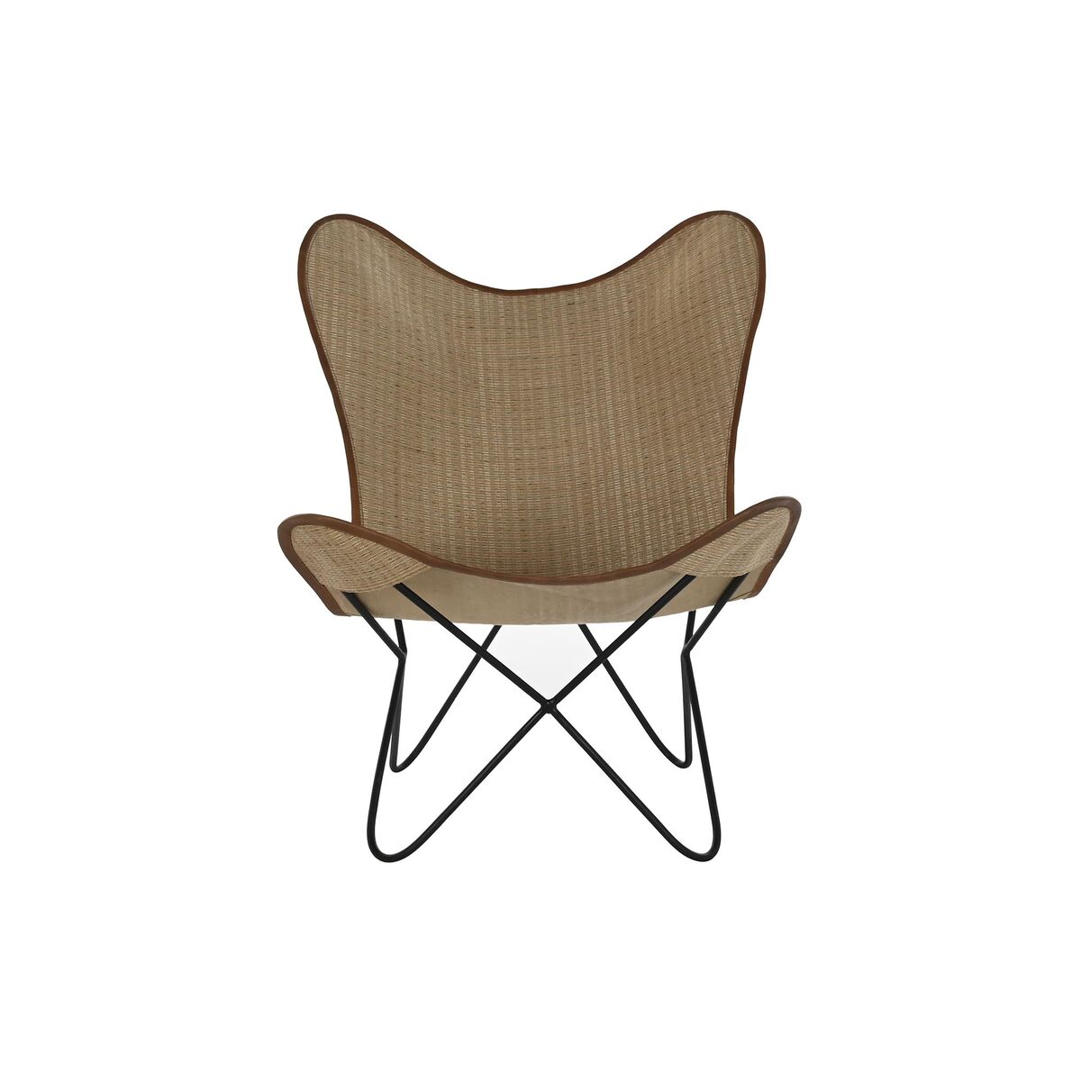 Stol DKD Home Decor Metall Rattan (74 x 78 x 92 cm)