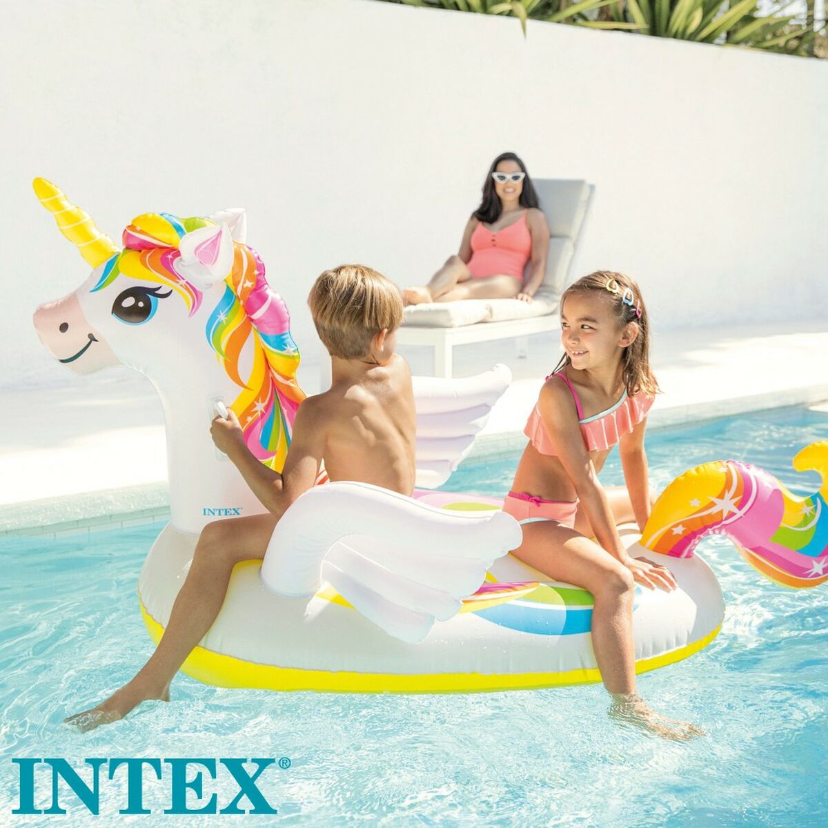 Luftmadrass Enhörning Intex 201 x 97 x 140 cm (4 antal) - 9