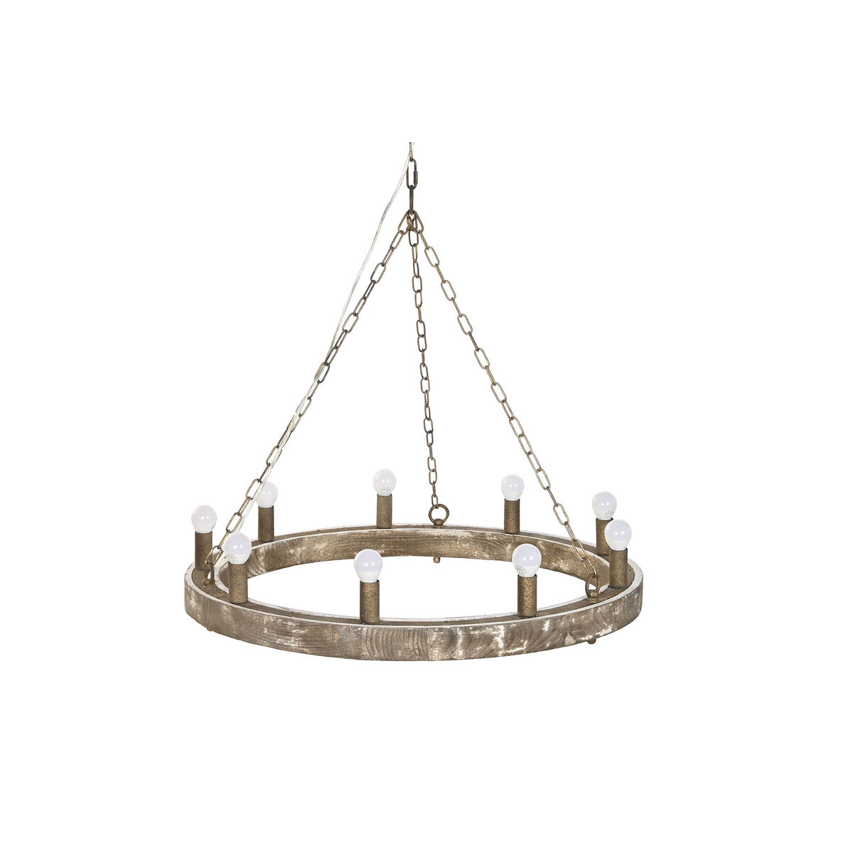 Taklampa DKD Home Decor Vit Brun Trä Metall Gran 40 W Vintage Antikbehandlad 220 V 78 x 78 x 13 cm