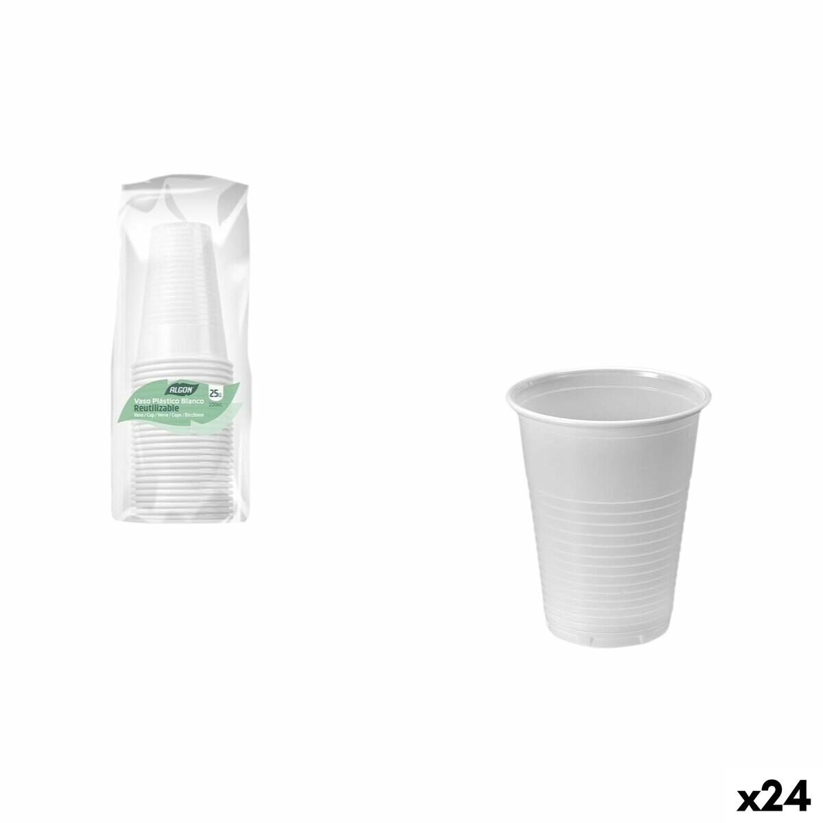Glasset Algon Vit 220 ml 25 Delar (24 antal)