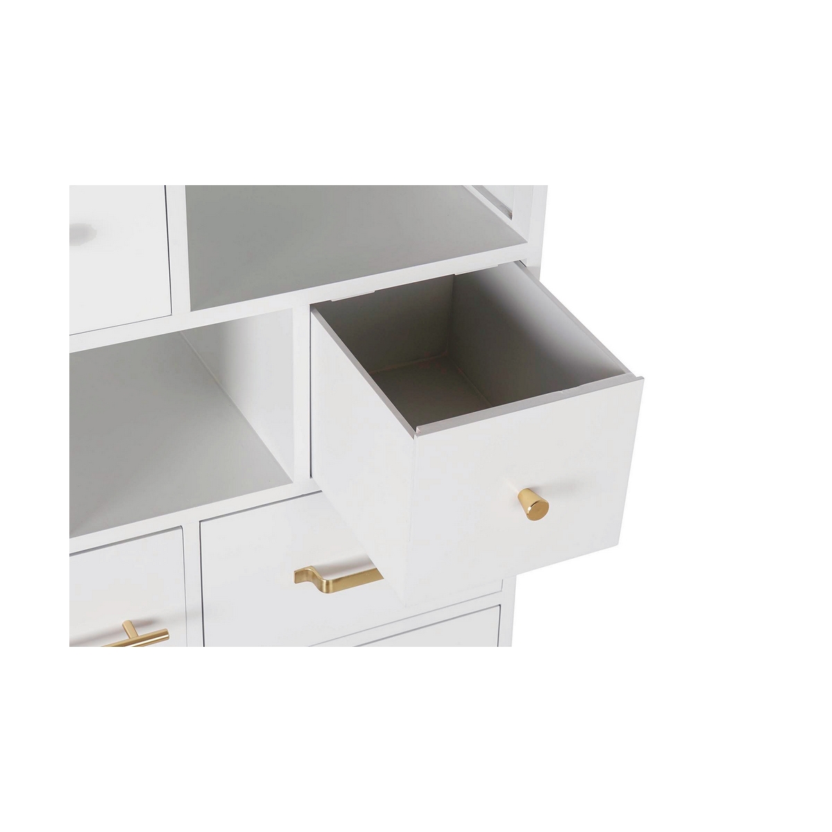 Byrå DKD Home Decor Naturell Metall Vit Kräm Melamin (76 x 34 x 94 cm) - 16