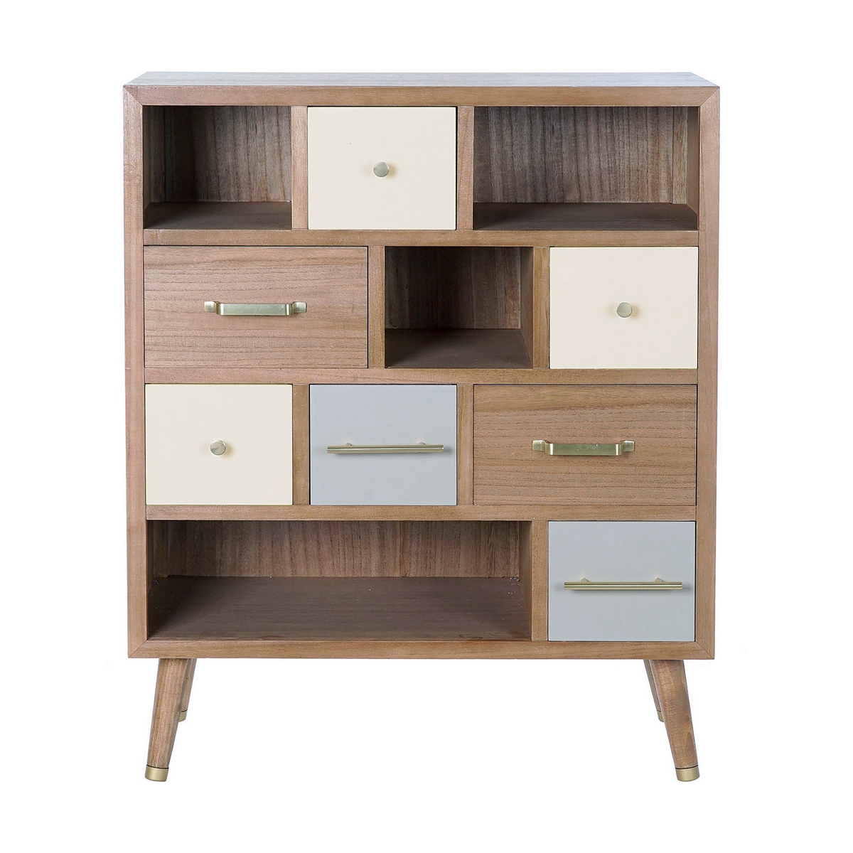 Byrå DKD Home Decor Naturell Metall Vit Kräm Melamin (76 x 34 x 94 cm) - 7