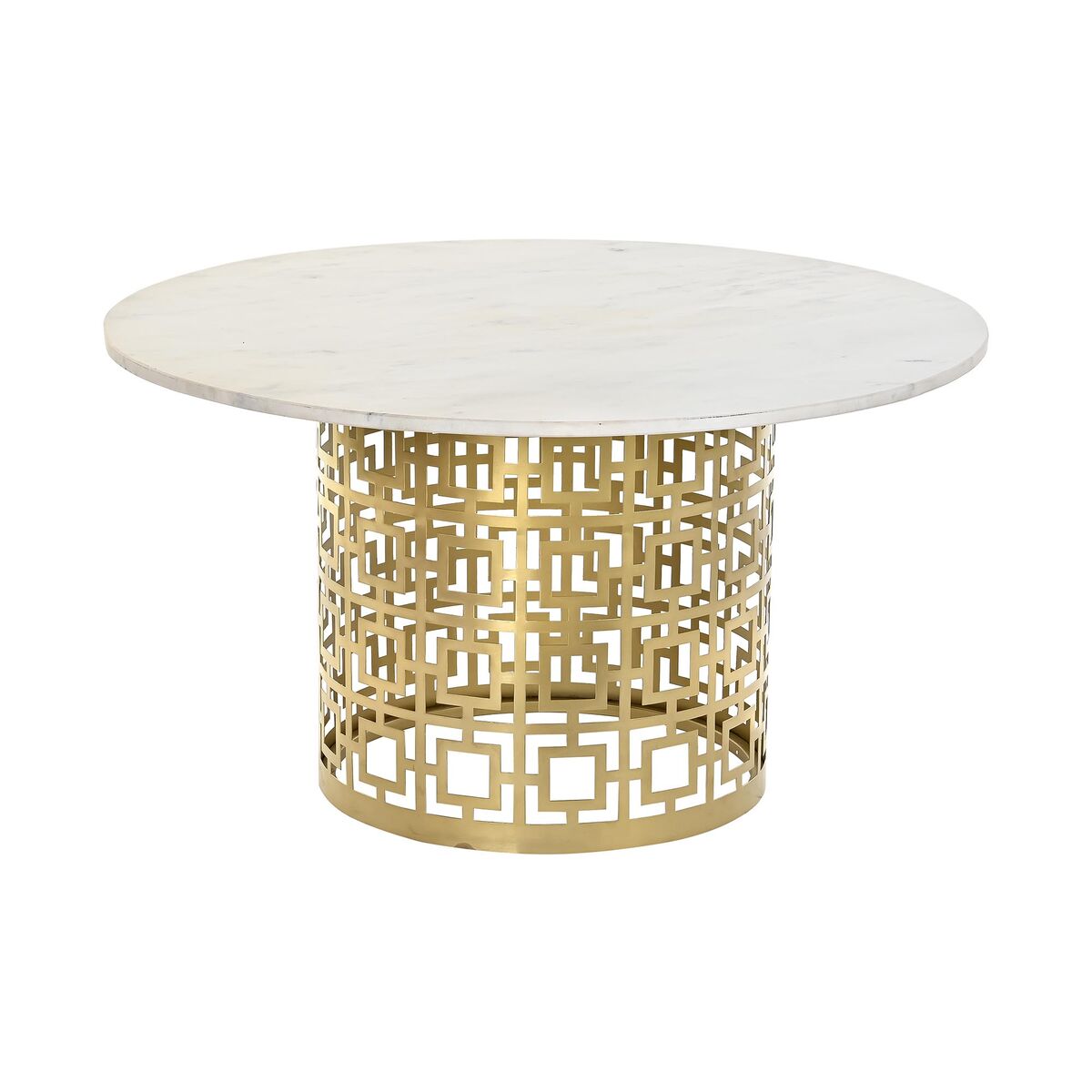 Soffbord DKD Home Decor Vit Gyllene Metall Marmor 76 x 76 x 43 cm - 2