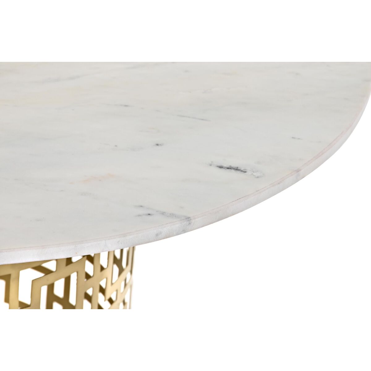 Soffbord DKD Home Decor Vit Gyllene Metall Marmor 76 x 76 x 43 cm - 4