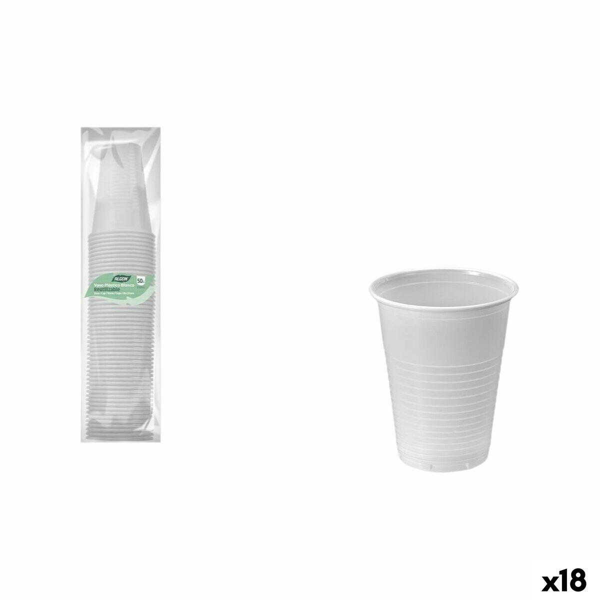 Glasset Algon Vit 220 ml 50 Delar (18 antal)