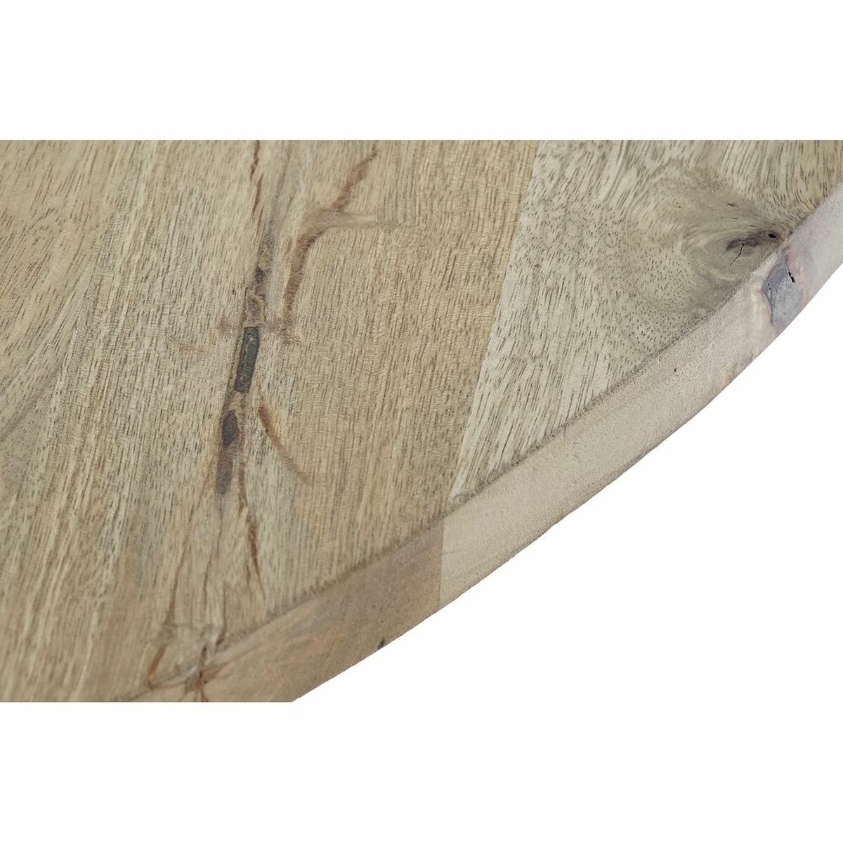Matsalsbord DKD Home Decor 127 x 127 x 75 cm Naturell Svart Metall Aluminium Mangoträ - 5