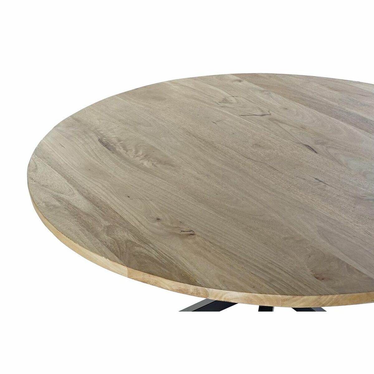 Matsalsbord DKD Home Decor 127 x 127 x 75 cm Naturell Svart Metall Aluminium Mangoträ - 2