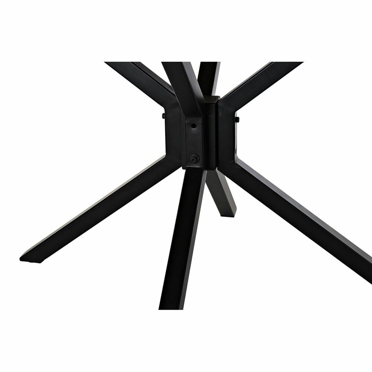 Matsalsbord DKD Home Decor 127 x 127 x 75 cm Naturell Svart Metall Aluminium Mangoträ - 3
