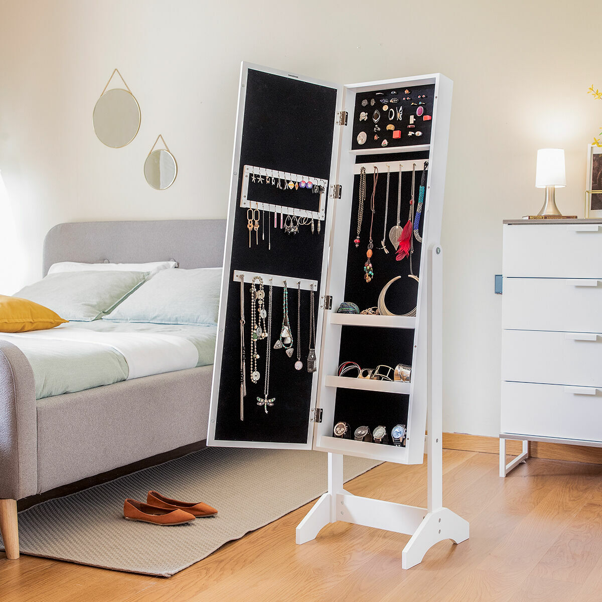 Stående smyckeskrin med spegel med LED Jewight InnovaGoods - 11