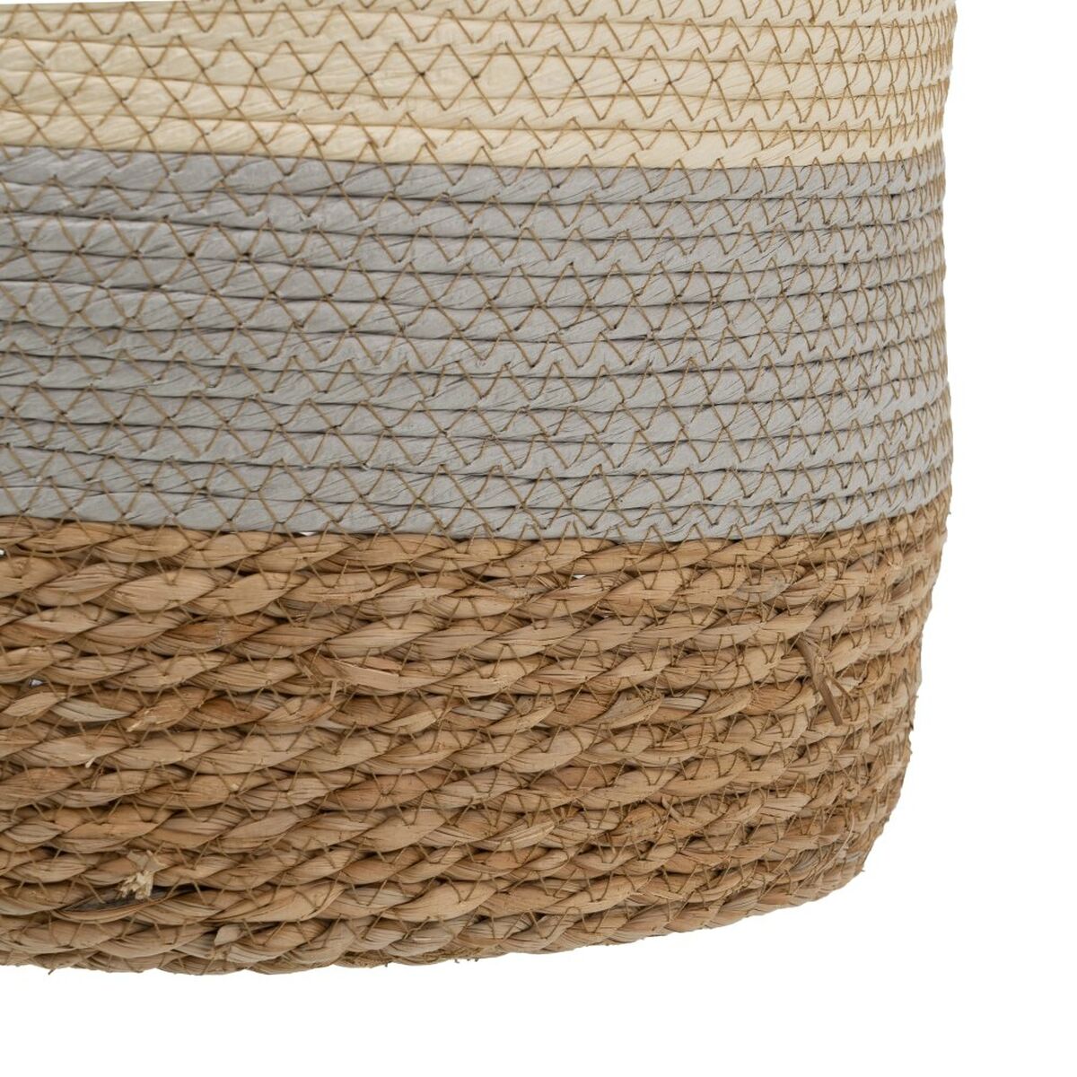 Korgset Naturell Grå Naturliga fibrer 48 x 48 x 42 cm (3 Delar) - 6