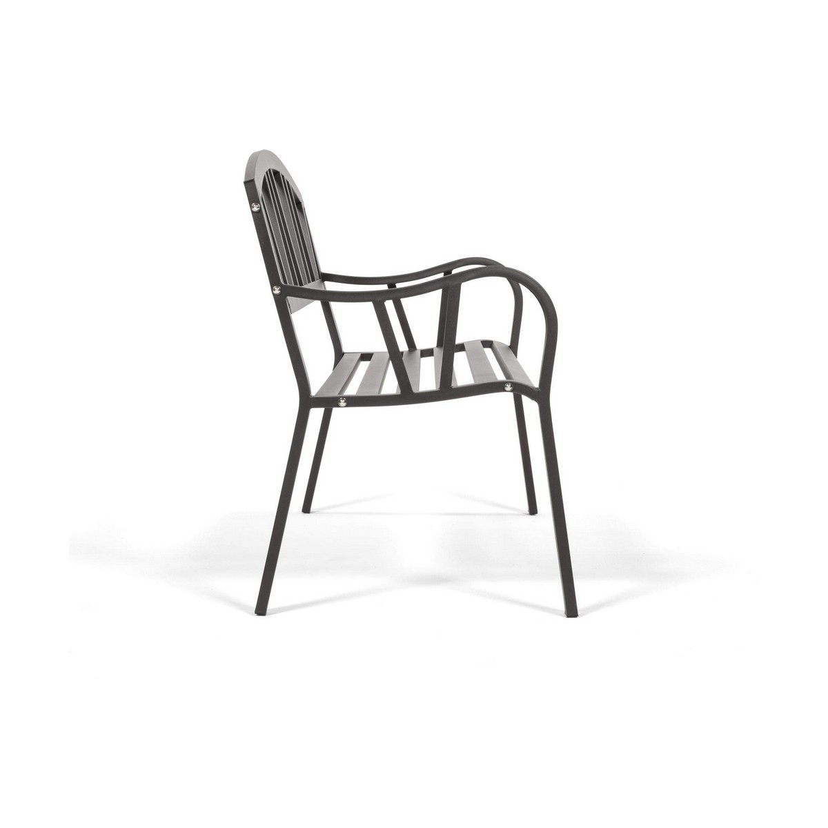 Bänk med ryggstöd Antracitgrå Järn (123 X 53 X 86 cm) - 3