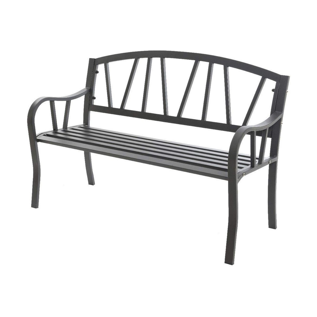 Bänk med ryggstöd Antracitgrå Järn (123 X 53 X 86 cm)