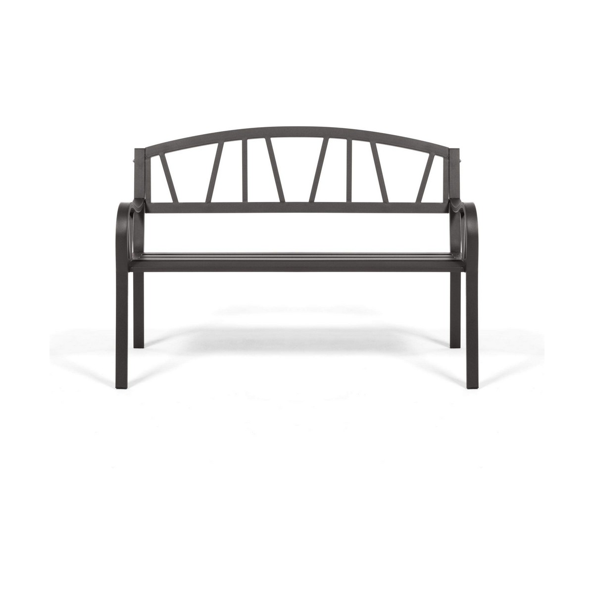 Bänk med ryggstöd Antracitgrå Järn (123 X 53 X 86 cm) - 7