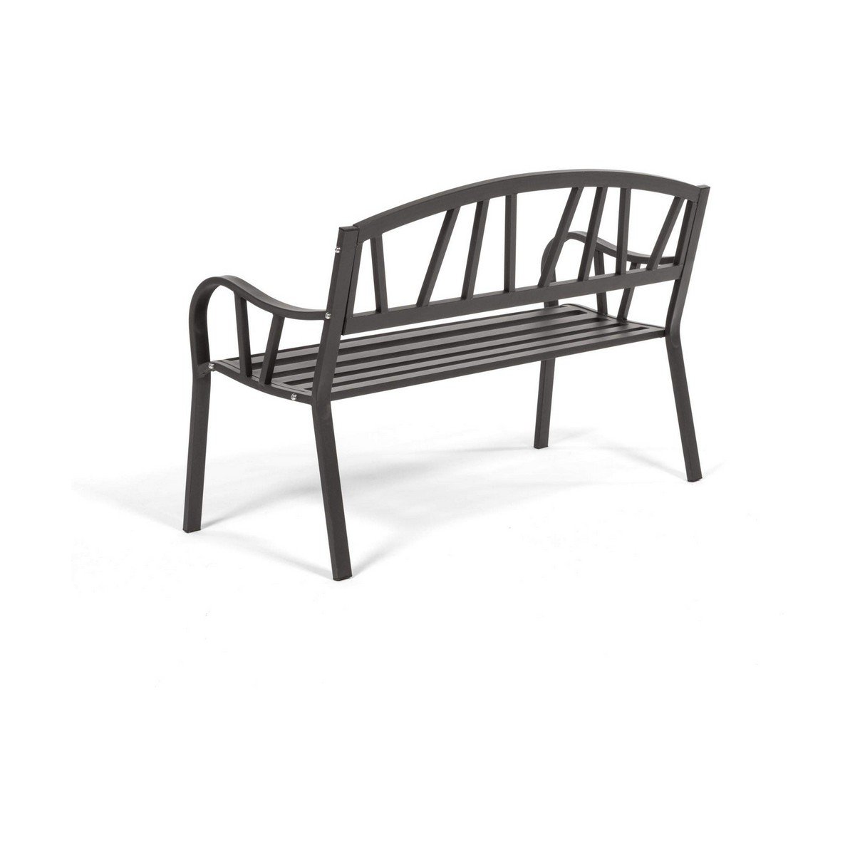 Bänk med ryggstöd Antracitgrå Järn (123 X 53 X 86 cm) - 4