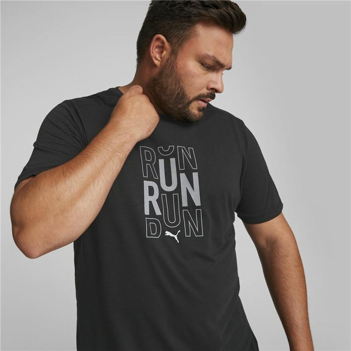 T-shirt med kortärm Herr Puma Performance Logo Svart Män - 3