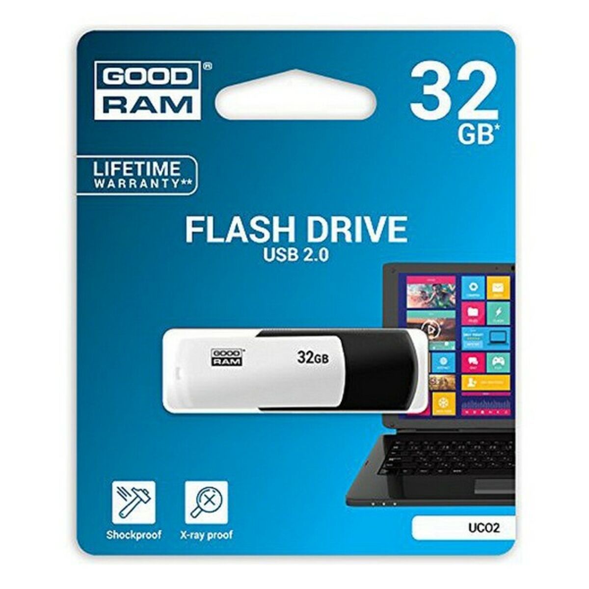 Minnessticka GoodRam UCO2 USB 2.0 Vit/Svart USB-minne - 11