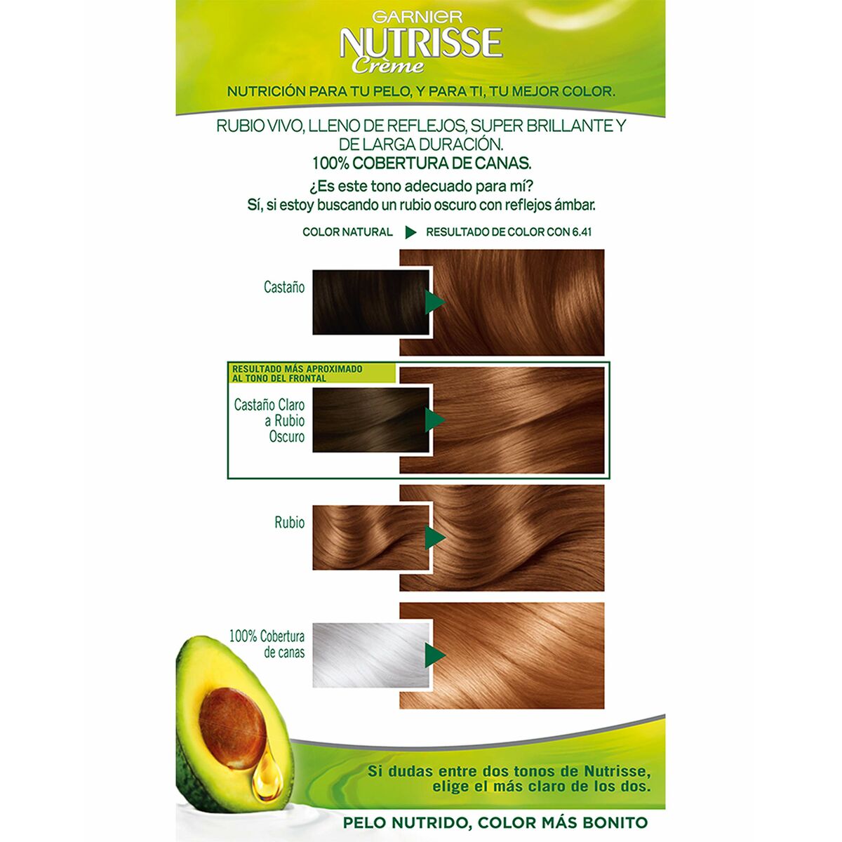 Permanent hårfäg - creme Garnier Nutrisse Nº 6,41-Sweet Amber (3 antal) - 2