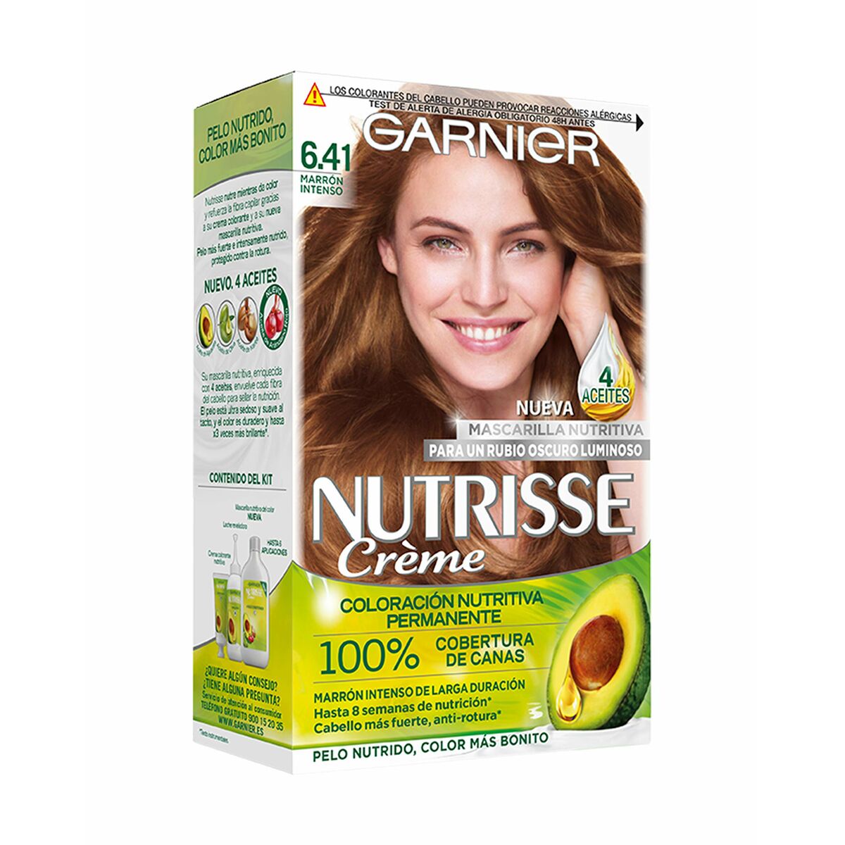 Permanent hårfäg - creme Garnier Nutrisse Nº 6,41-Sweet Amber (3 antal)