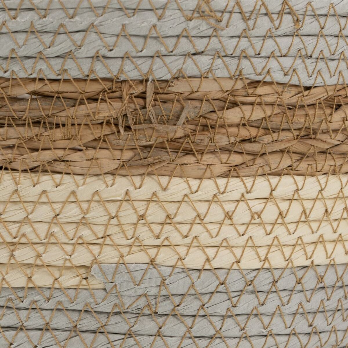 Korgset Naturell Grå 17 x 17 x 20 cm Naturliga fibrer (3 Delar) - 3