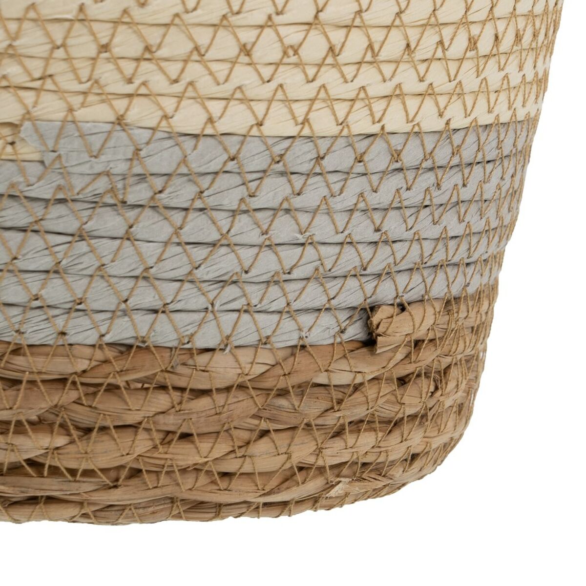 Korgset Naturell Grå 17 x 17 x 20 cm Naturliga fibrer (3 Delar) - 6
