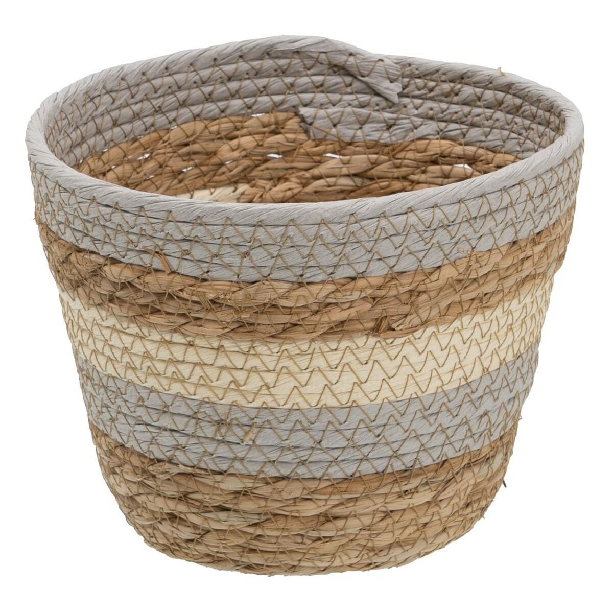Korgset Naturell Grå 17 x 17 x 20 cm Naturliga fibrer (3 Delar) - 10