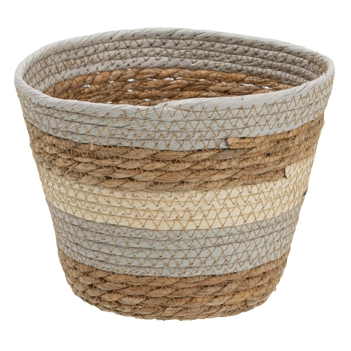 Korgset Naturell Grå 17 x 17 x 20 cm Naturliga fibrer (3 Delar) - 11