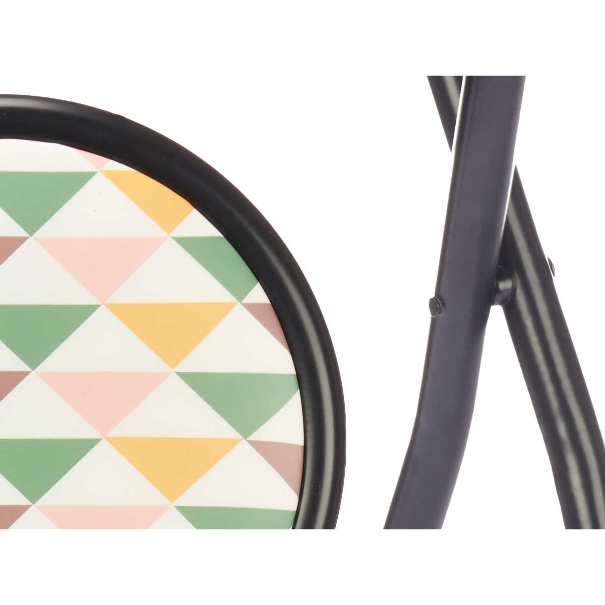 Fällbar pall Gift Decor Geometric Svart PVC Metall 30 x 30 x 45 cm 30 x 69 x 7 cm (10 antal) - 3