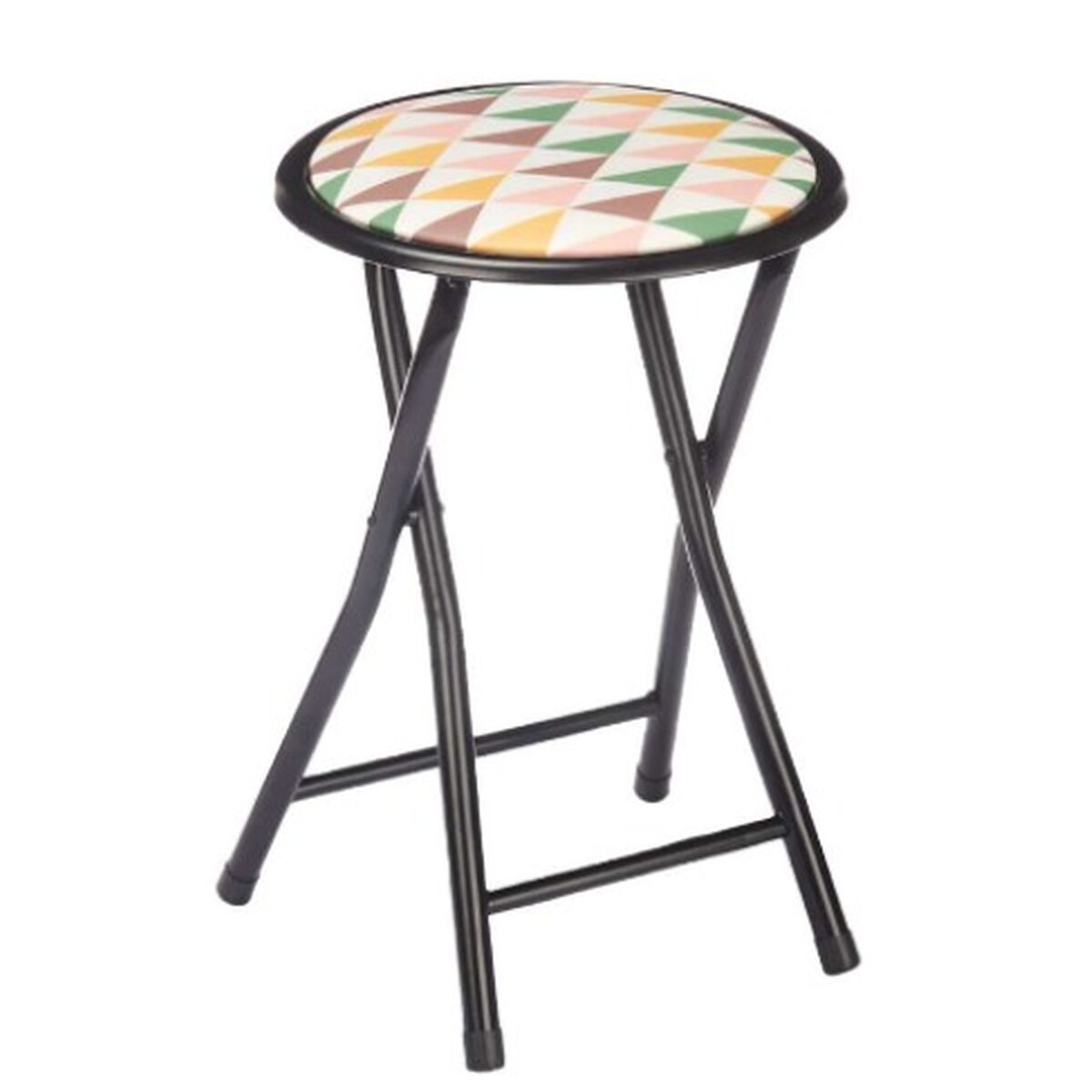 Fällbar pall Gift Decor Geometric Svart PVC Metall 30 x 30 x 45 cm 30 x 69 x 7 cm (10 antal) - 2