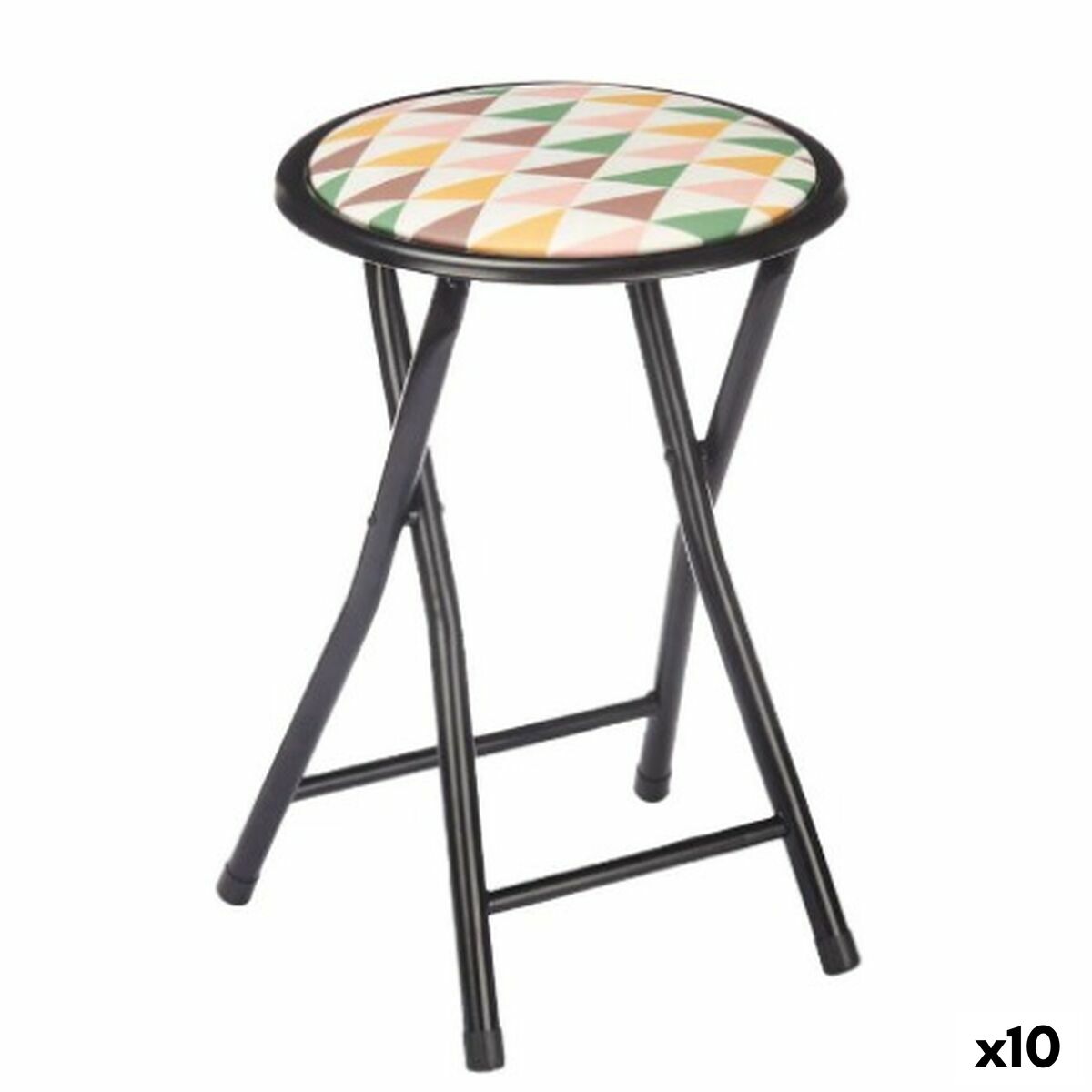 Fällbar pall Gift Decor Geometric Svart PVC Metall 30 x 30 x 45 cm 30 x 69 x 7 cm (10 antal)