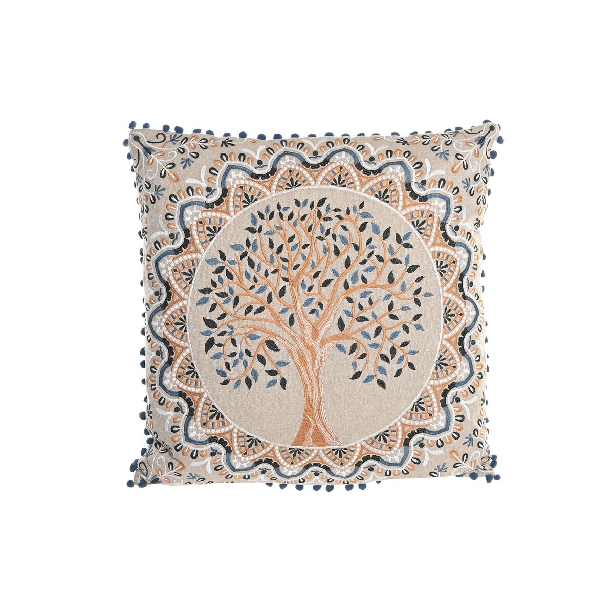 Kudde DKD Home Decor Gul Blå Ljusbrun Träd 60 x 20 x 60 cm