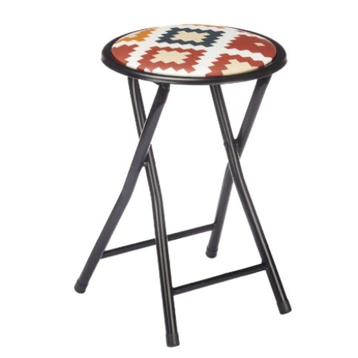 Fällbar pall Boho Chic Svart PVC Metall 30 x 30 x 45 cm (10 antal) - 2