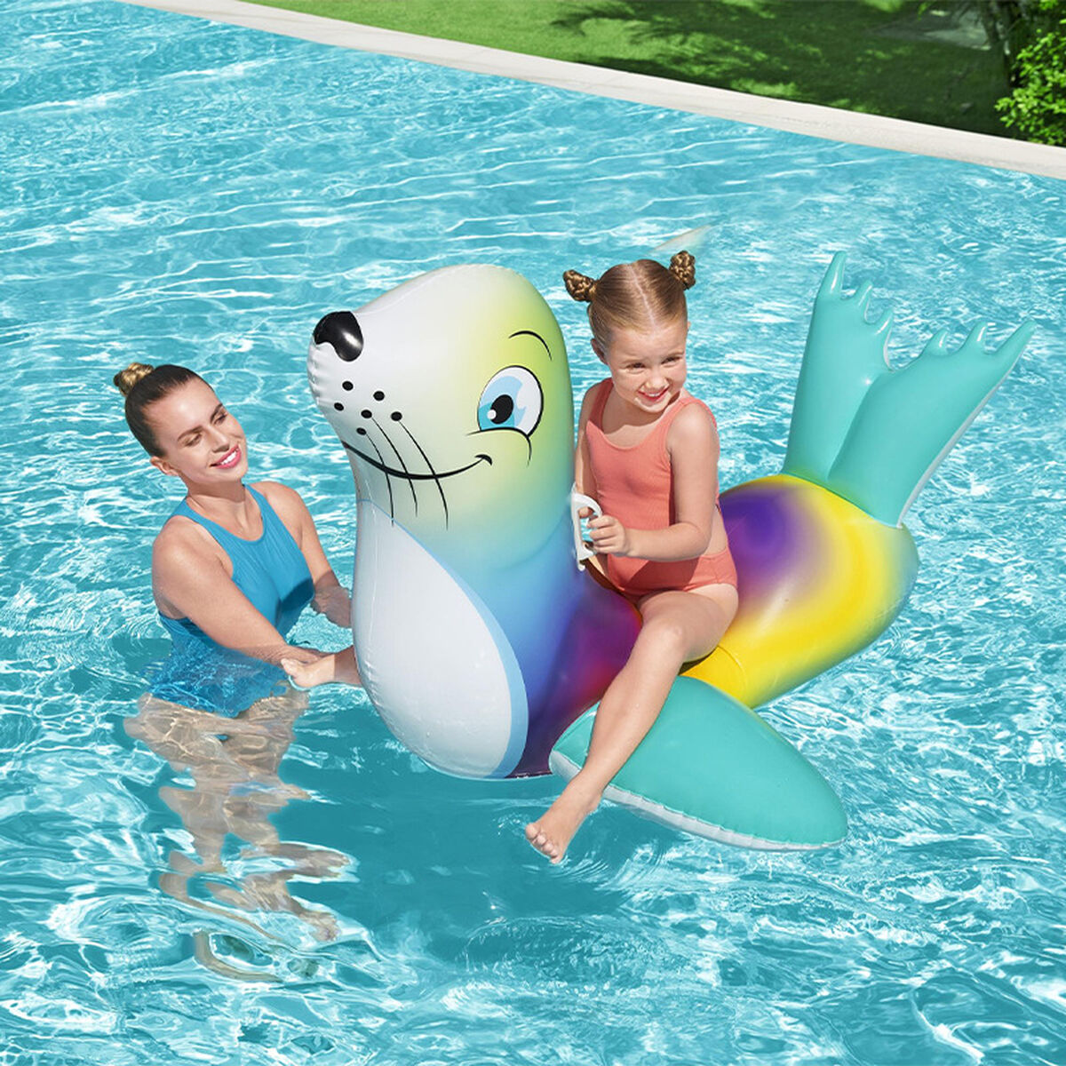 Bestway Uppblåsbar Sälfigur med Handtag 157x114 cm +3 År Strand och Pool 41479 - 3