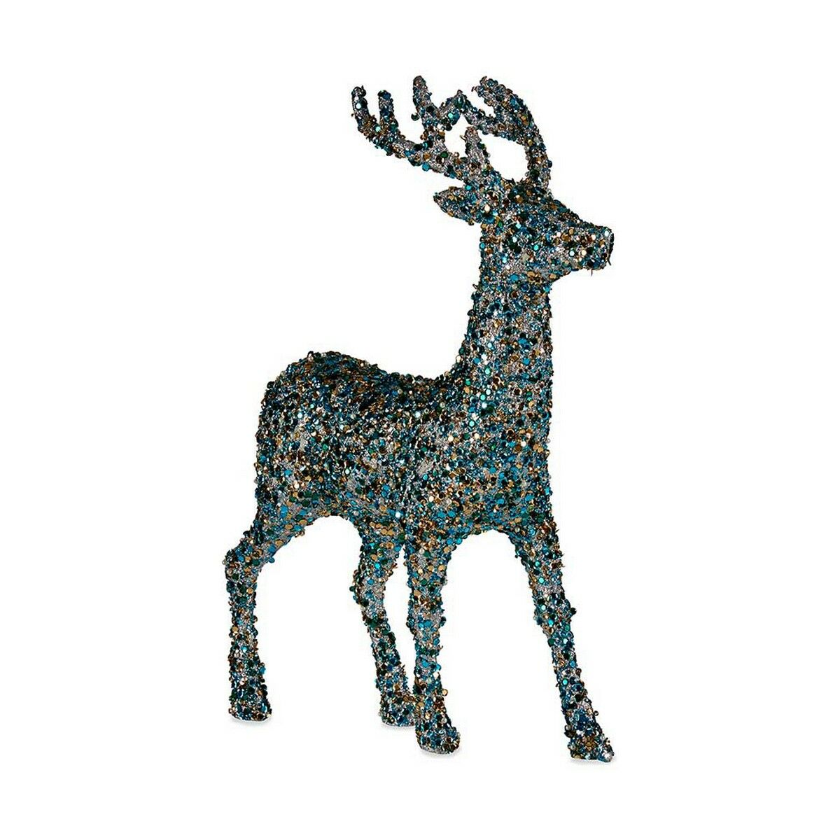 Julrenar Krist+ Blå Gyllene Ren 15 x 45 x 30 cm