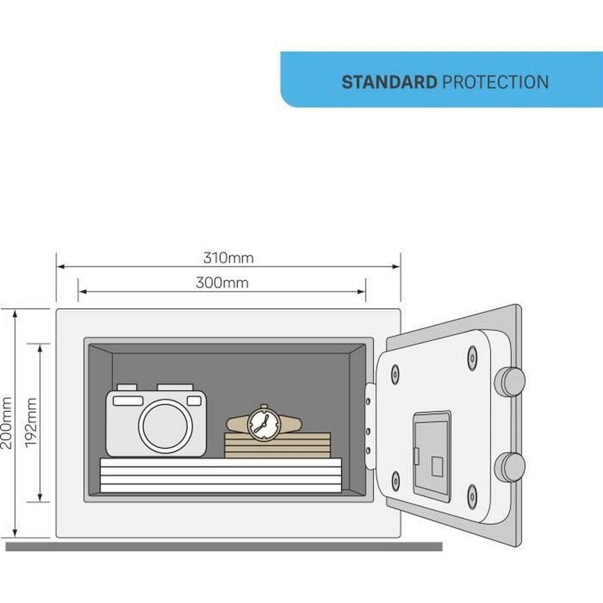 Kassaskåp med elektroniskt lås Yale Svart 8,6 L 20 x 31 x 20 cm Stål - 4