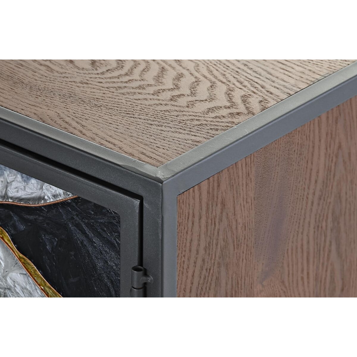 TV-möbler DKD Home Decor Gul Grön Gyllene Mörkbrun Metall Glas 140 x 35 x 55 cm - 9