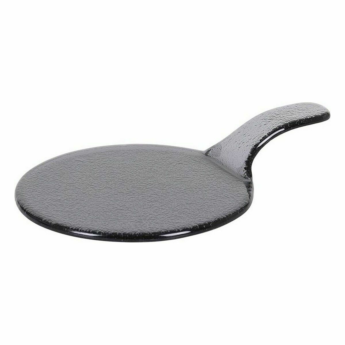 Platt skål Inde Svart Med handtag Glas - 2