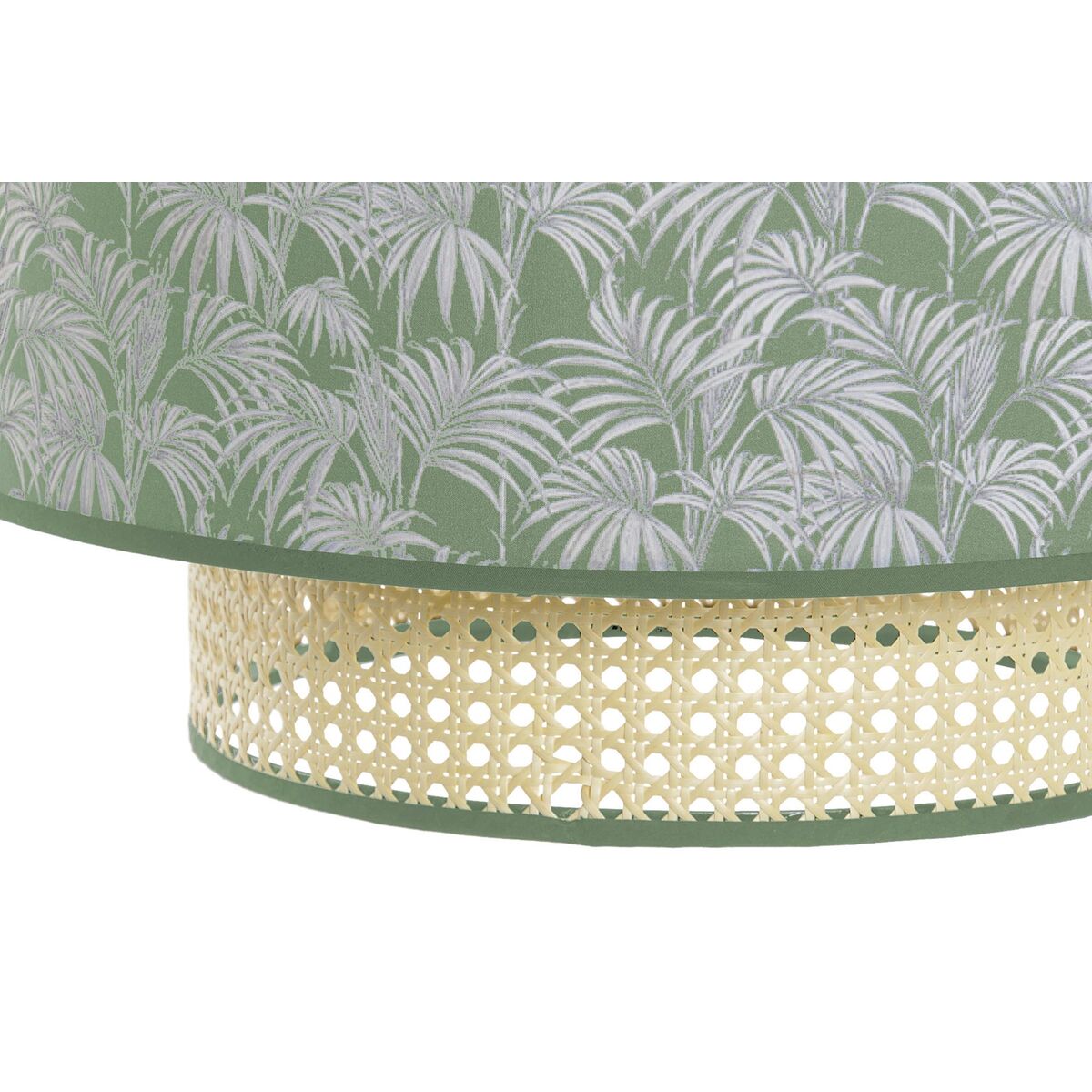Taklampa DKD Home Decor Naturell Svart Polyester Vit Grön 40 W 50 W (46 x 46 x 25 cm) - 2