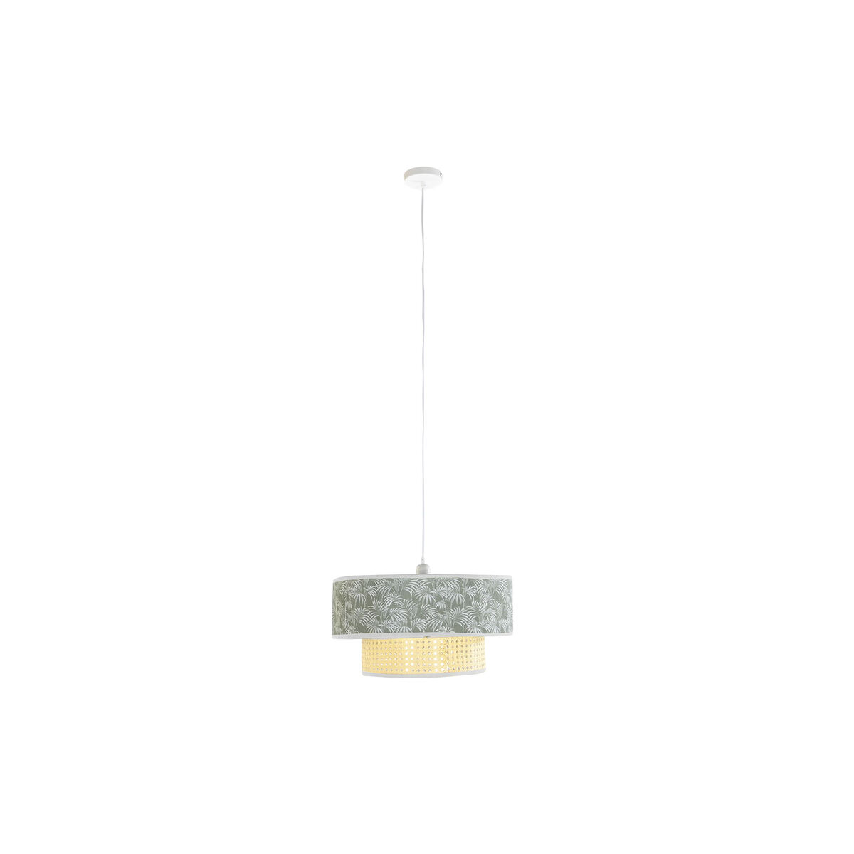 Taklampa DKD Home Decor Naturell Svart Polyester Vit Grön 40 W 50 W (46 x 46 x 25 cm) - 4