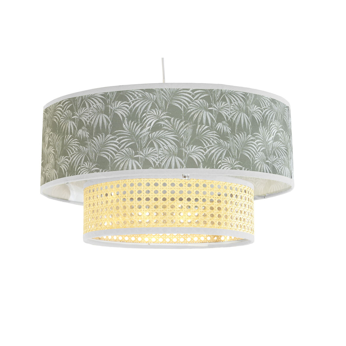 Taklampa DKD Home Decor Naturell Svart Polyester Vit Grön 40 W 50 W (46 x 46 x 25 cm) - 7