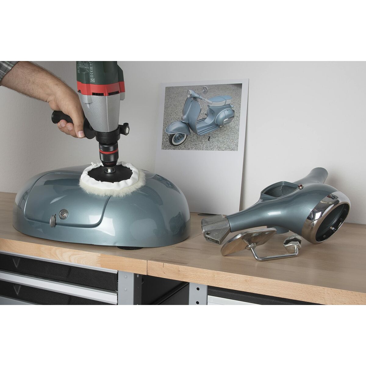 Polsk svamp Wolfcraft 2025000 Polerskiva Bytbara huvuden - 5