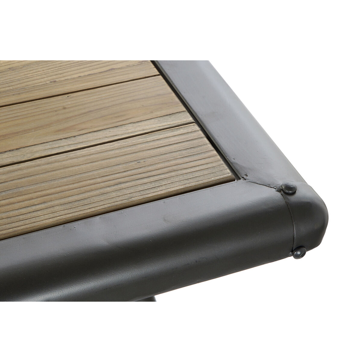 Matsalsbord DKD Home Decor Gran Naturell Metall Ljusgrå 161 x 90 x 75 cm - 3