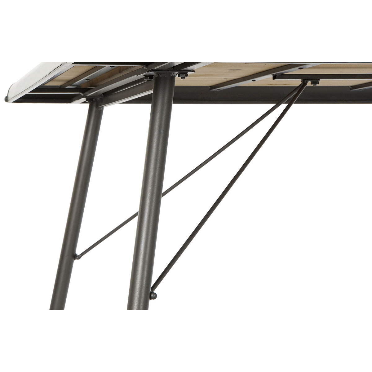 Matsalsbord DKD Home Decor Gran Naturell Metall Ljusgrå 161 x 90 x 75 cm - 2