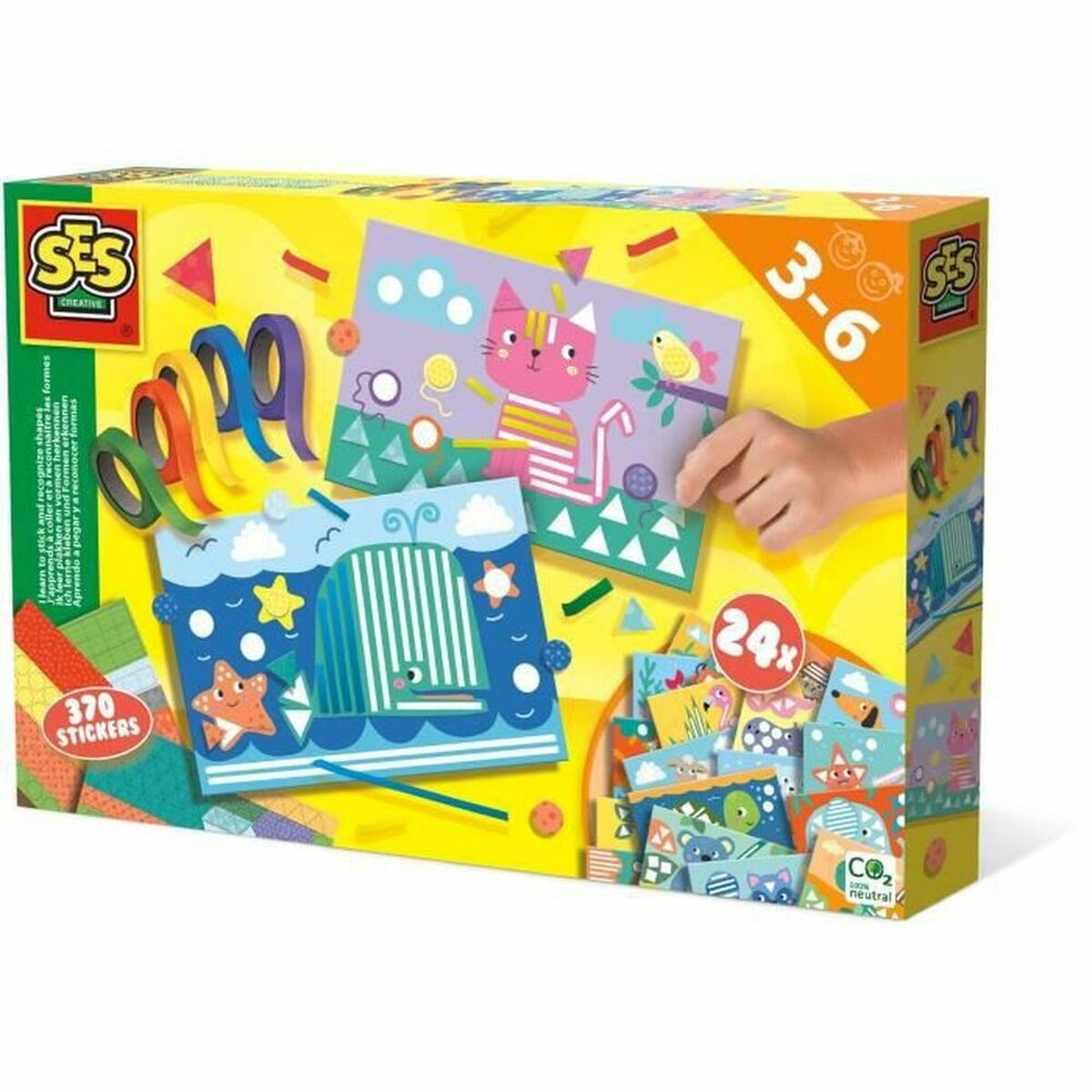 Utbildningsspel SES Creative I learn to paste and recognize shapes Multicolour - 2