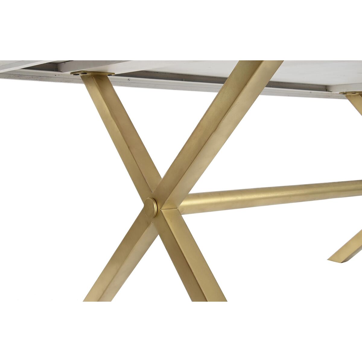 Matsalsbord DKD Home Decor Vit Gyllene Mässing Mangoträ 180 x 90 x 76 cm - 2