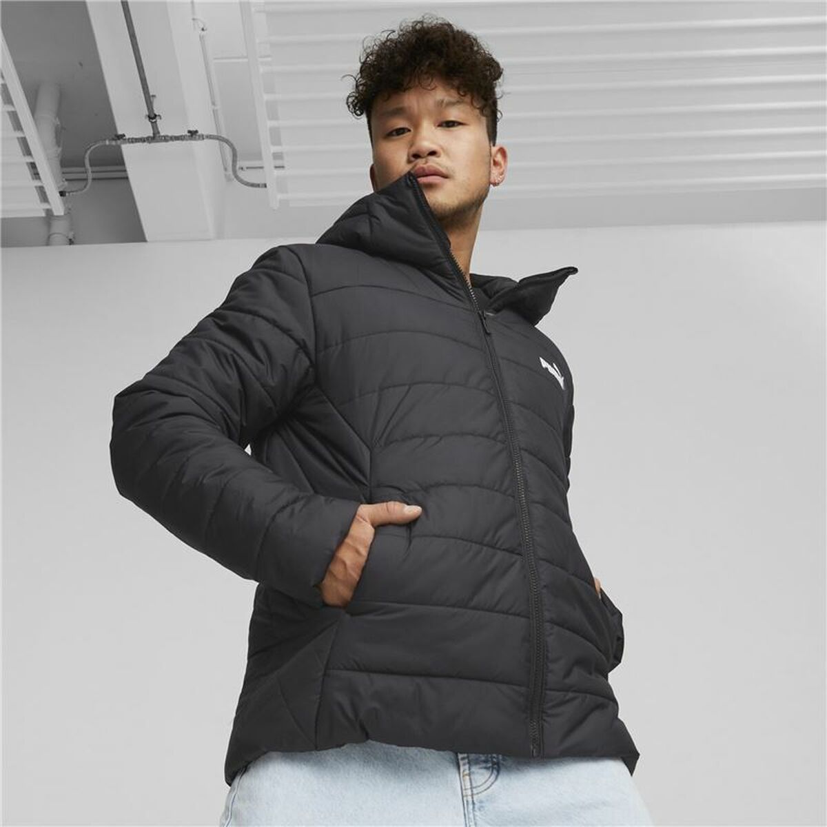 Träningsjacka Herr Puma Essentials Padded Svart - 3
