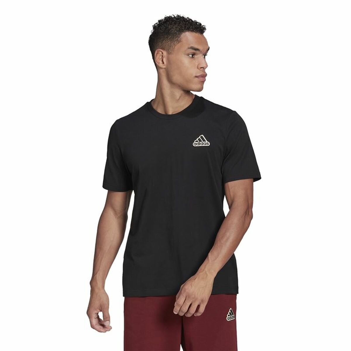 T-shirt med kortärm Herr Adidas Essentials Feel Comfy Svart - 2