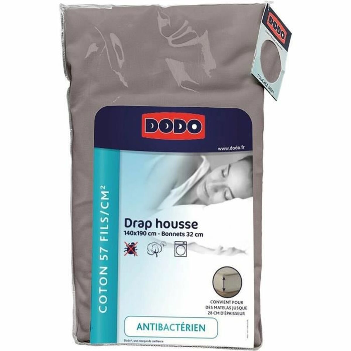 Underlakan DODO 140 x 190 cm Beige-brun (taupe) - 3