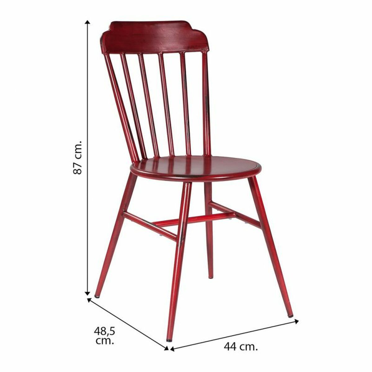 Matsalsstol Alexandra House Living Vintage Röd 48 x 87 x 44 cm - 5