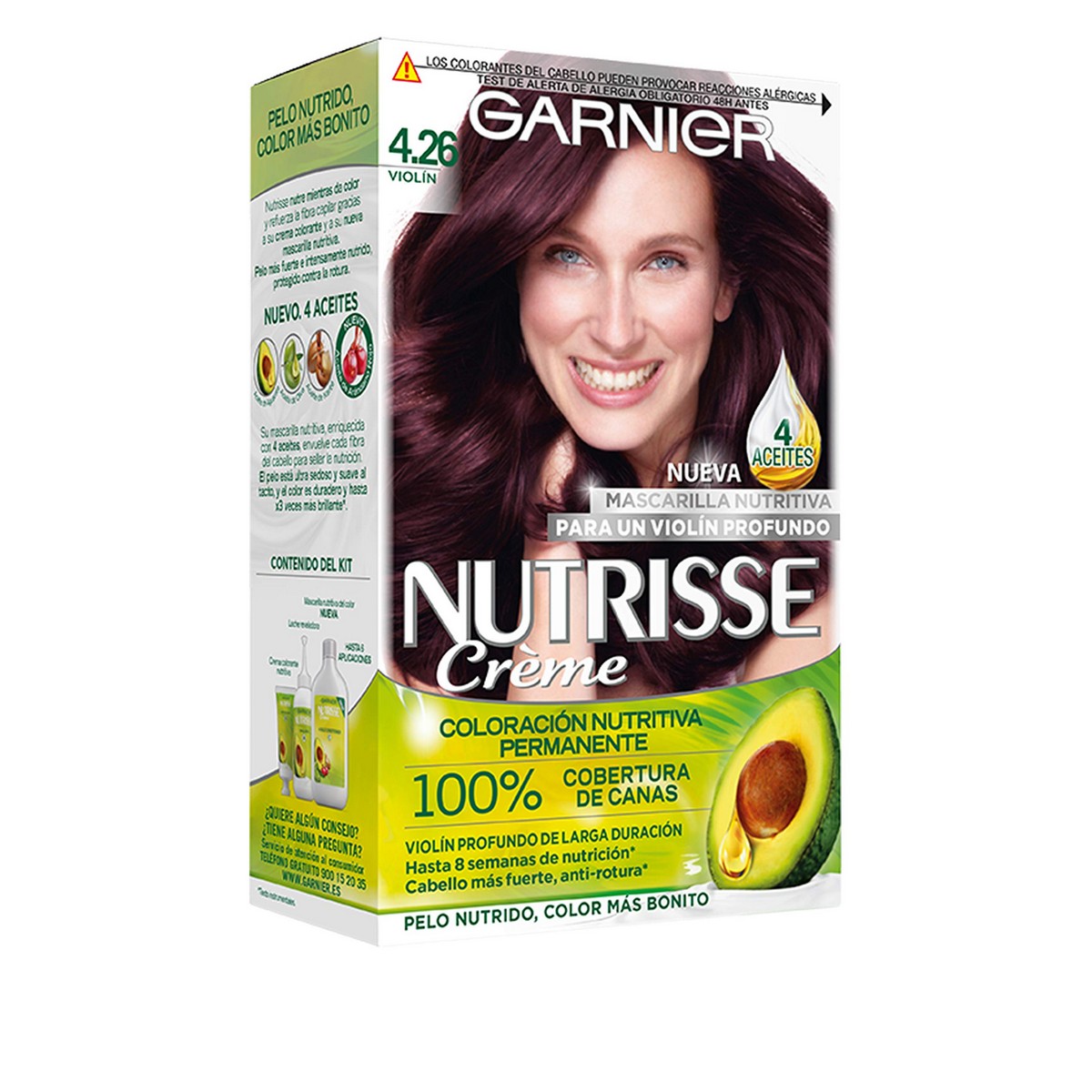 Permanent färg Garnier Nutrisse Nº 4,26 Nº 4,26-Cassis 1 U (3 antal)