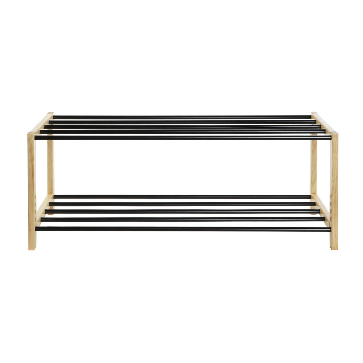 Skoställ Home ESPRIT Svart Naturell 80 x 31 x 32 cm - 2
